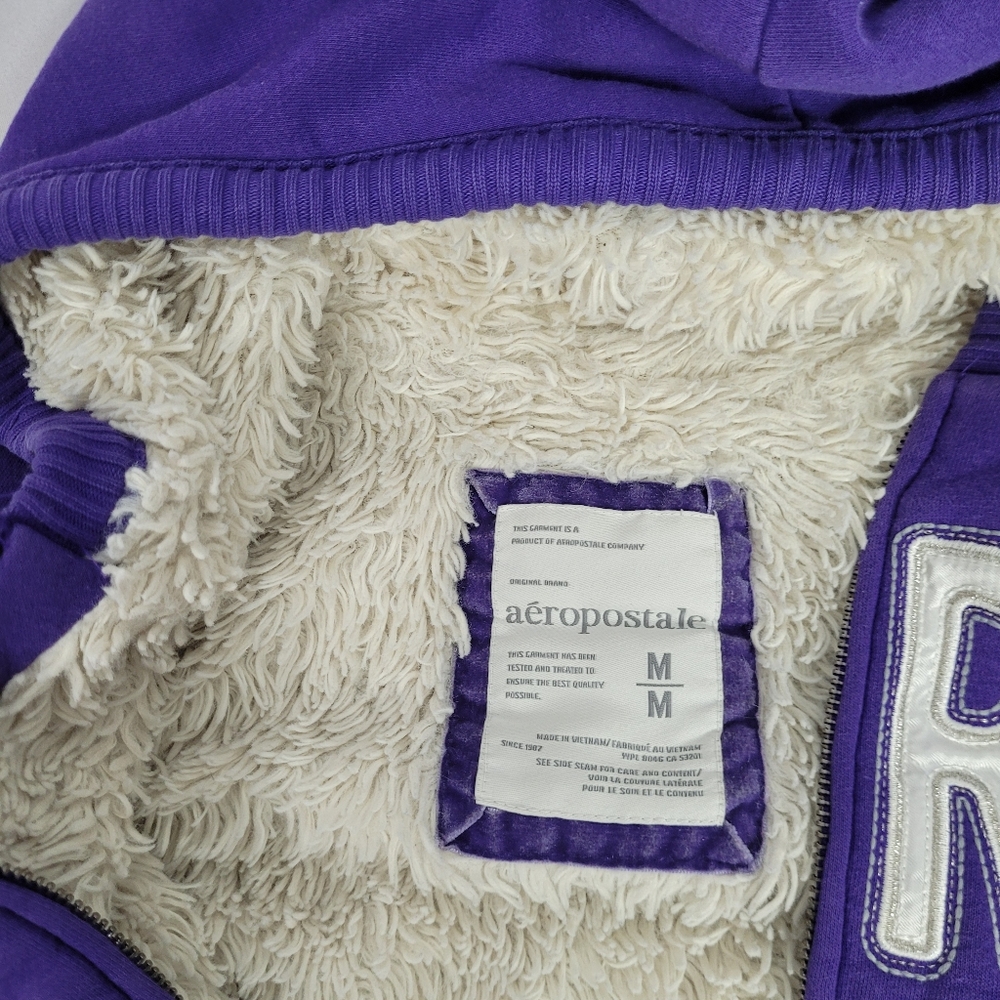 2010 Aeropostale new york Faux Fur lined hoodie size medium - Picture 3 of 14